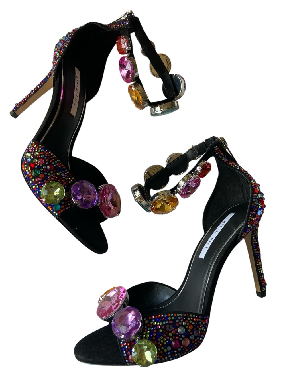 Gianni Bini Oaklynn Rainbow Rhinestone Suede Heels Size 8 NWOB - Picture 3 of 8